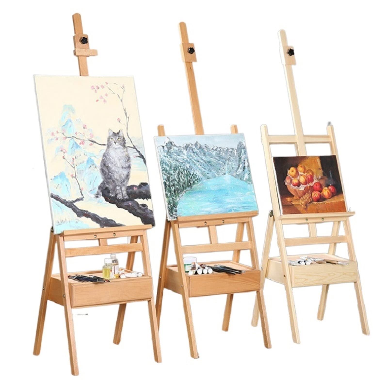 Chevalet en Bois Massif pour Peinture à l'huile, Grand Support pour Aquarelle, Fournitures d'art