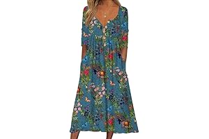 Women's Boho Maxi Dresses Short Sleeve for Summer 2024