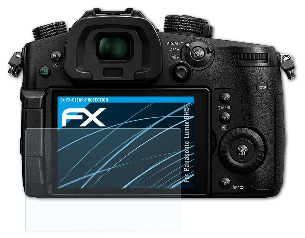 atFoliX Screen Protection Film compatible with Panasonic Lumix GH5 Screen Protector, ultra-clear FX Protective Film (3X)