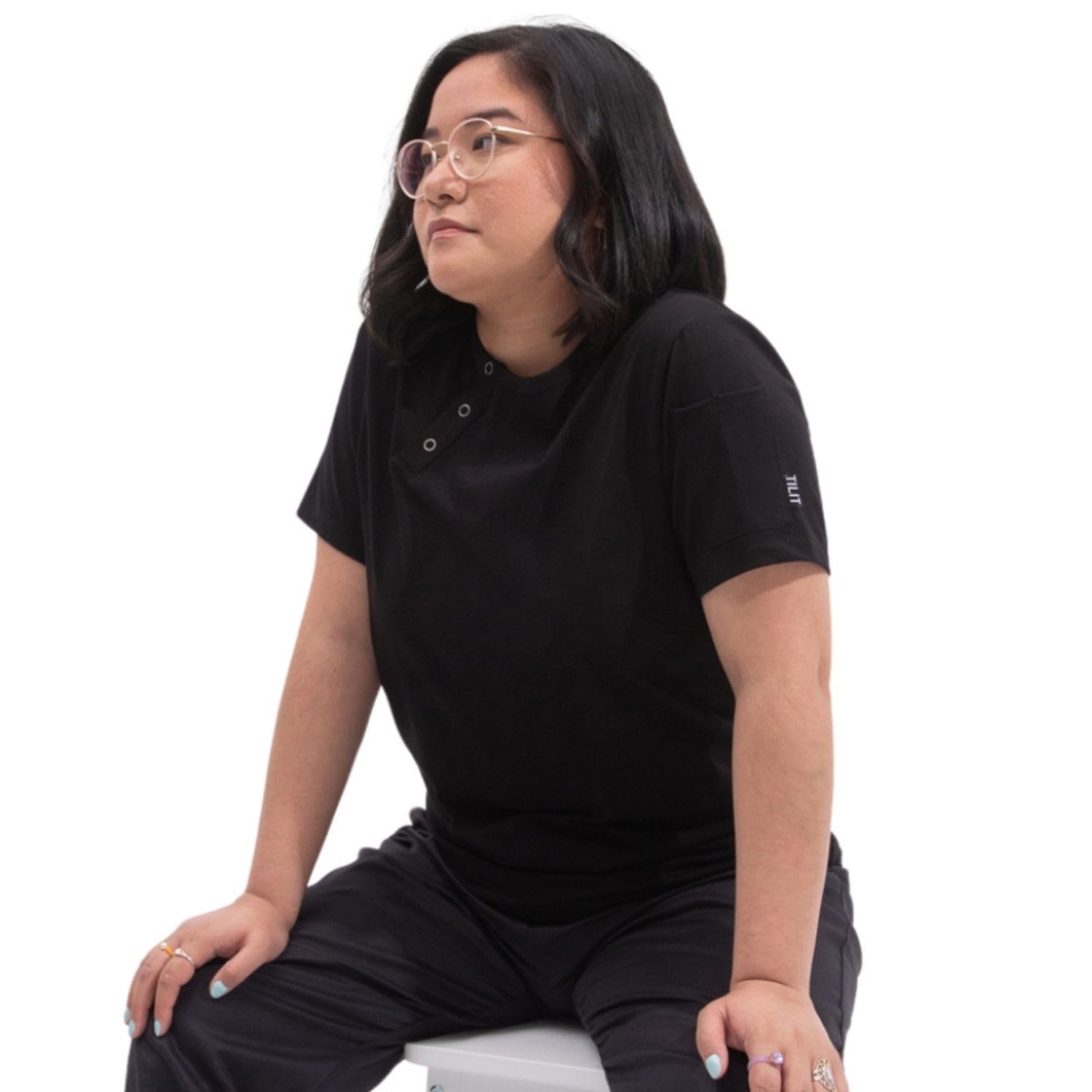 tilit Work Henley Tee (Black, 3X-Large) | Premium Work Henley, Unisex Work Shirt for Men and Women | Quality Design and Functionality