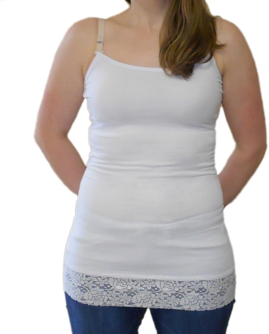 Undercover Mama Lace Trim Nursing Tank Top - Universal Bra Attachment, Maternity Top at  Women’s Clothing store