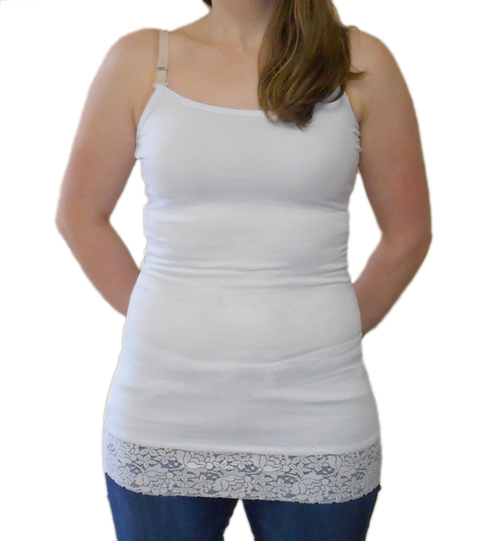 Undercover Mama Lace Trim Nursing Tank Top - Universal Bra Attachment, Maternity Top