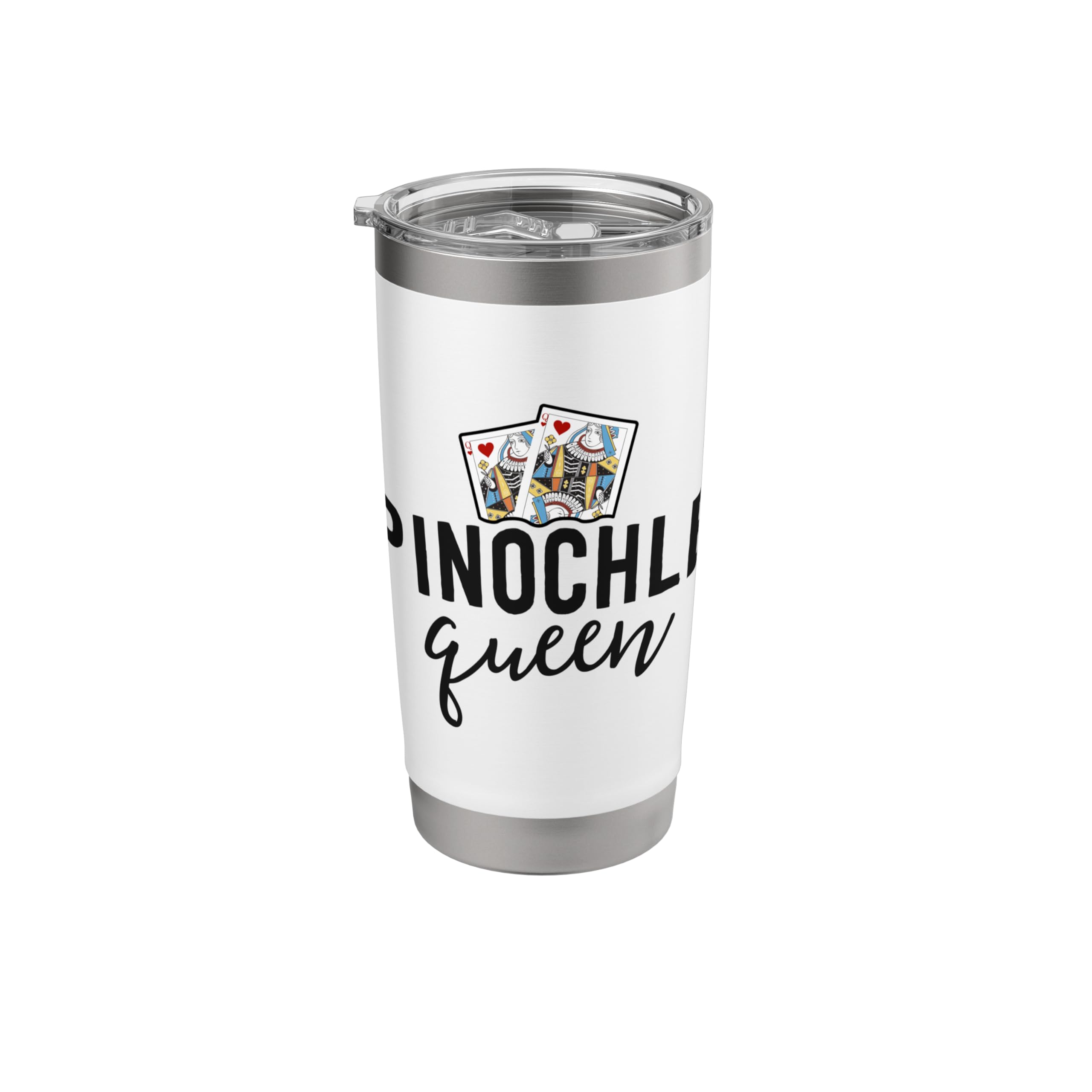 Funny Pinochle Shirt Women Pinochle Queen Player Mom Gift Stainless Steel Insulated Tumbler