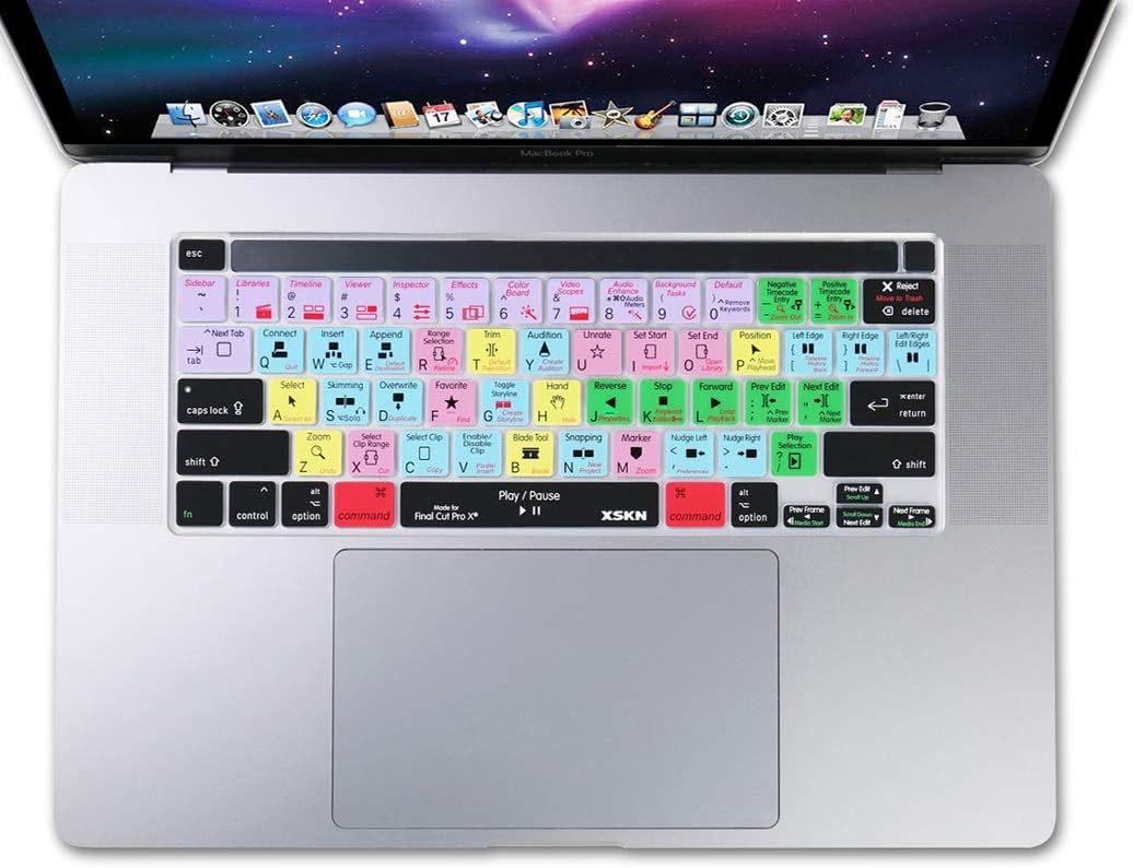 XSKN Avid Media Composer Keyboard Cover For MacBook Pro Touch Bar Models - Shortcuts Printed On Keys