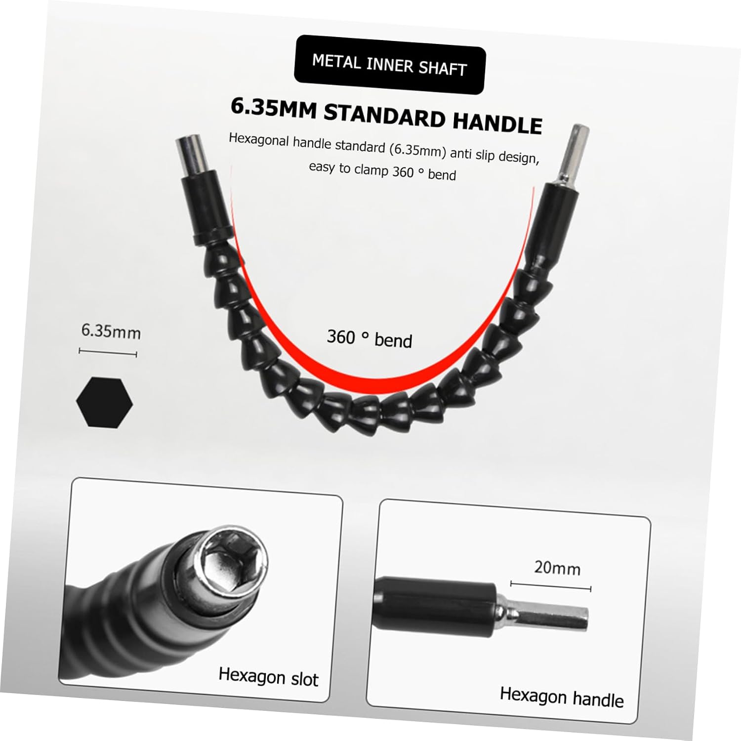 Veemoon Boundary Head Set 8pc Drill Extension Kit Hand Drill Extension Shaft Socket Adaptor
