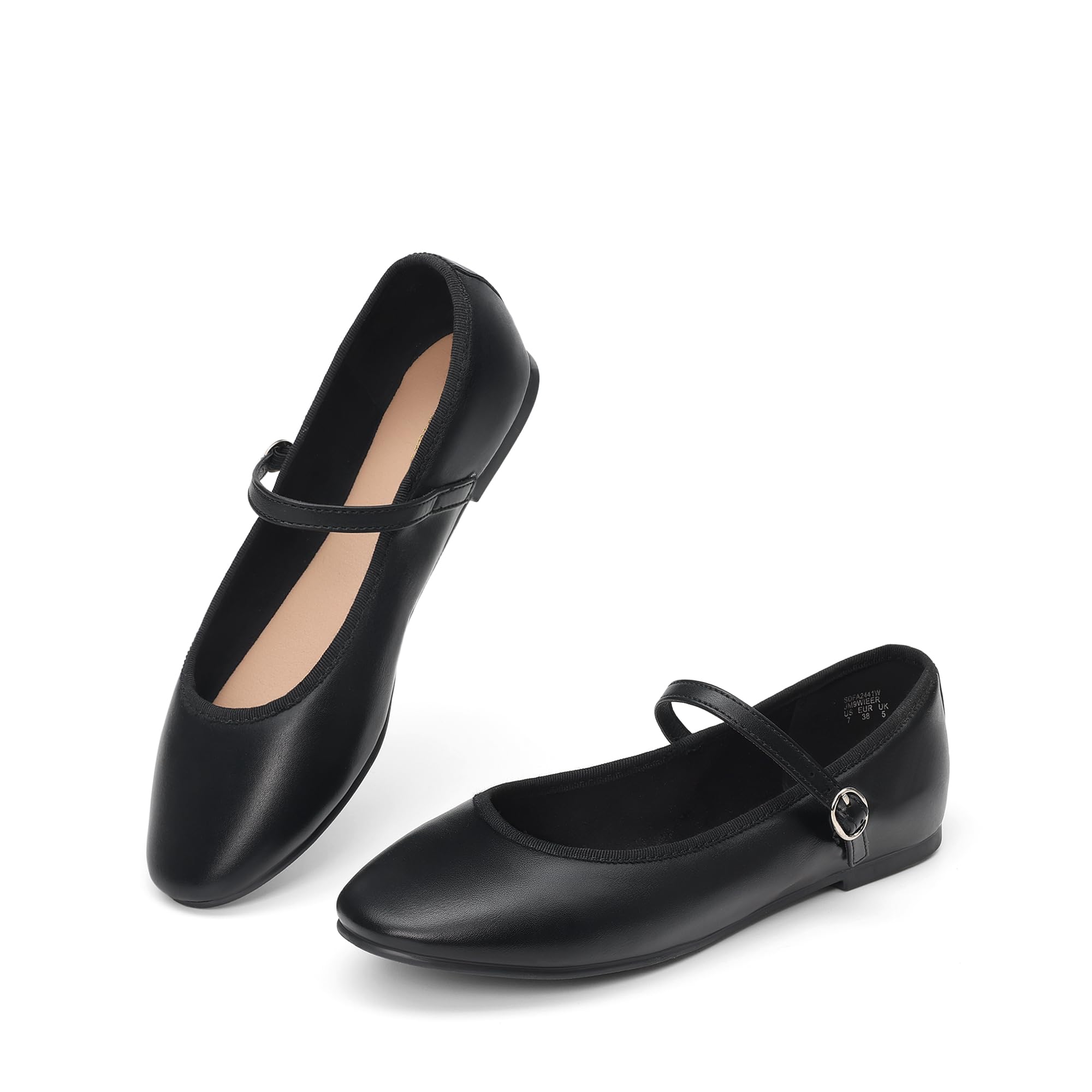 DREAM PAIRS Ballerines Mary Jane Femme Classiques, Chaussures Plates Confortables à Enfiler, Style Élégant et Polyvalent pour Travail et Quotidien