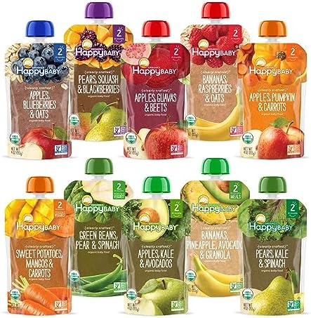 Pack of 20 Happy Baby Organics Variety Pack Baby Food Pouches For $13.86-$18.48 [Was $42] After Stacking Promos!