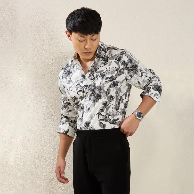 Image of MARK & ALBERT Men's Slim Fit Cotton Formal Shirt