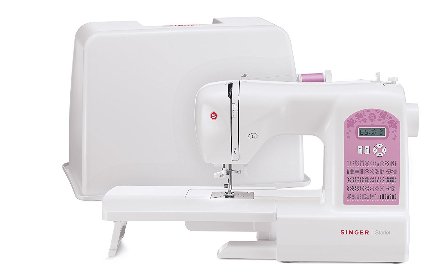 Singer Starlet 6699 - Macchina da cucire elettrica con 100 punti di cucito (utili, elastici, ornamentali), Quilt e patchwork, Automatica, display multifunzione - Custodia e tavolo prolunga Inclusi