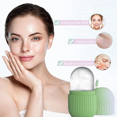 Miniatura 5 de Joyeee Rodillo facial de hielo, molde de silicona reutilizable, masaje facial, belleza facial, herramientas para el cuidado de la piel, aplica hielo