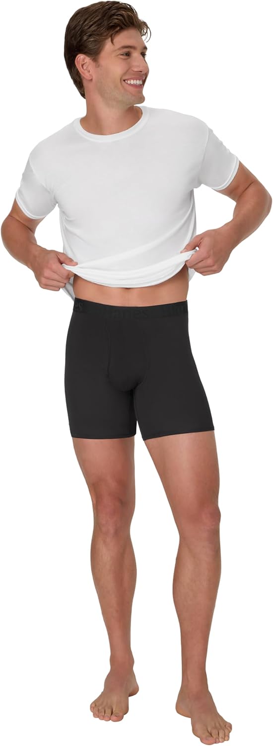 Hanes mens Originals Supersoft Boxer Brief Underwear, Total Support Pouch Boxer Briefs for Men, Long Leg & Regular, 3-pack - Image 6