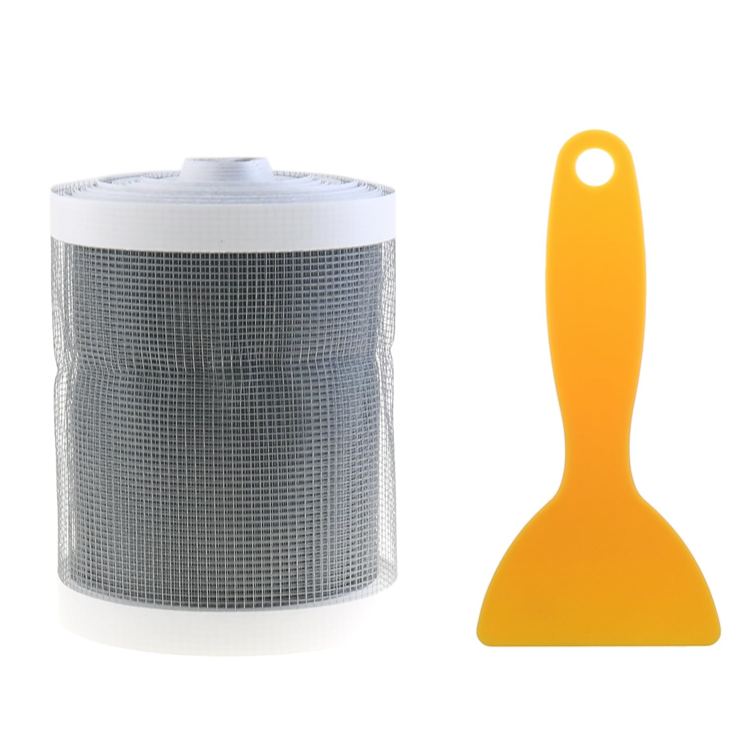 DGZZI Filtro de drenaje largo desechable de 10 cm x 10 m con cuchillo amarillo pequeño, cubierta de fontanería, accesorios de baño para cocinas, lavaderos, bañeras, fregaderos