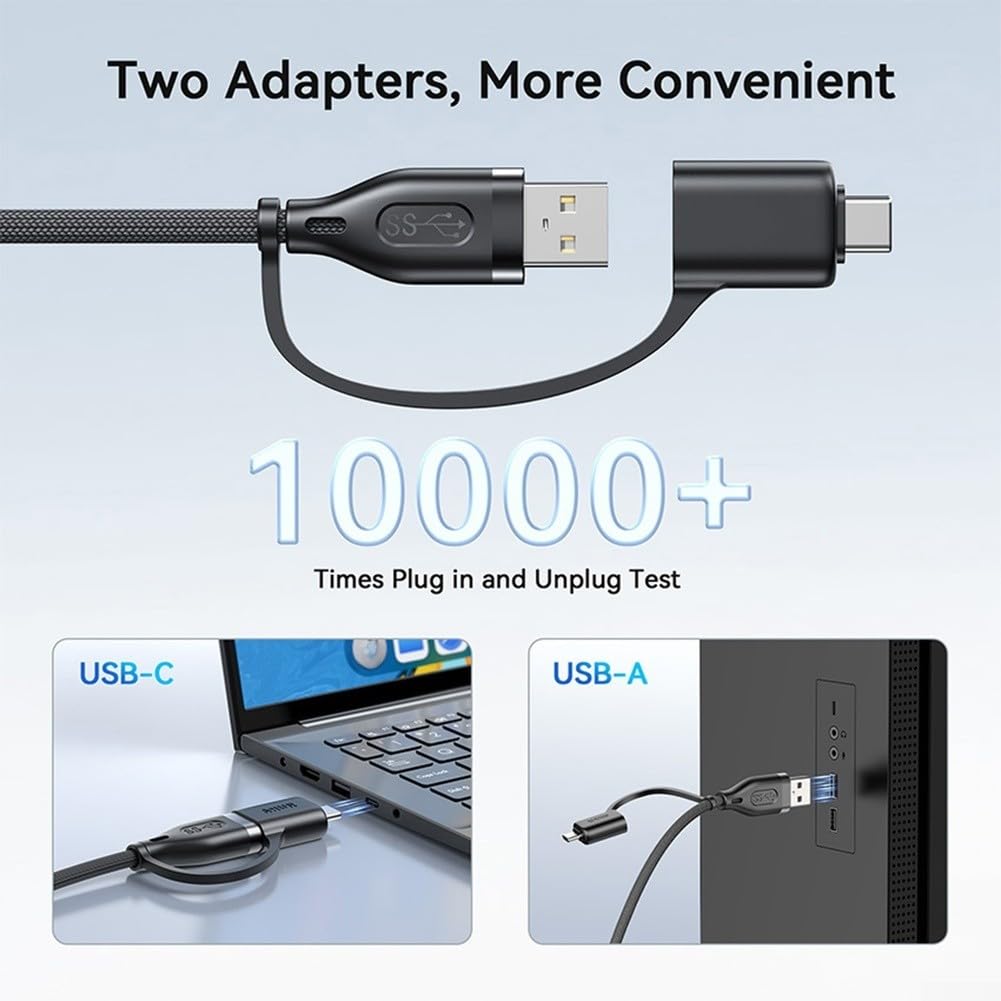 Cavo di collegamento USB 3.0 VR da 5 m per cuffie PCVR, cavo dati di ricarica rapida da 36 W, in nylon intrecciato con angolo di 90 gradi