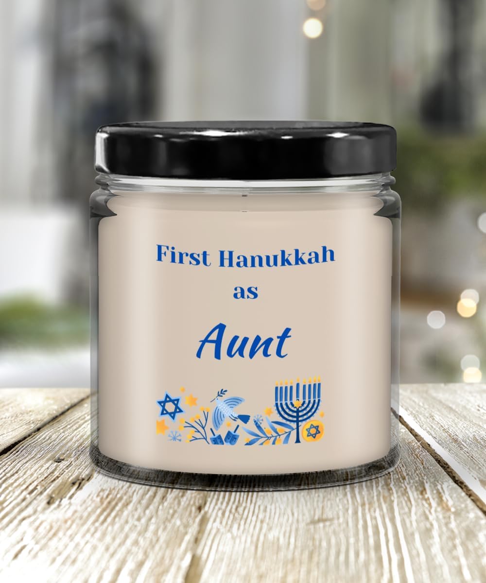 First Hanukkah as Aunt Candle, Candles with Text, Birthday Gift, Hanukkah Gift, Holiday, Menorah