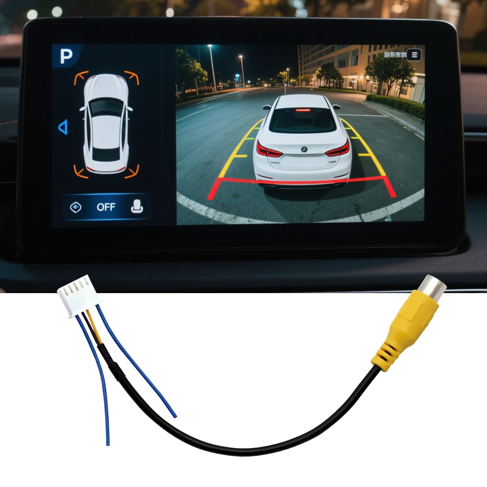 TNSLAND 2 sztuki 10-pinowy kabel do kamery cofania, adapter 10 pin RCA wejście wideo adapter do systemu Android, adapter do kamery zapasowej, do podłączenia kamer cofania z urządzeniami z systemem