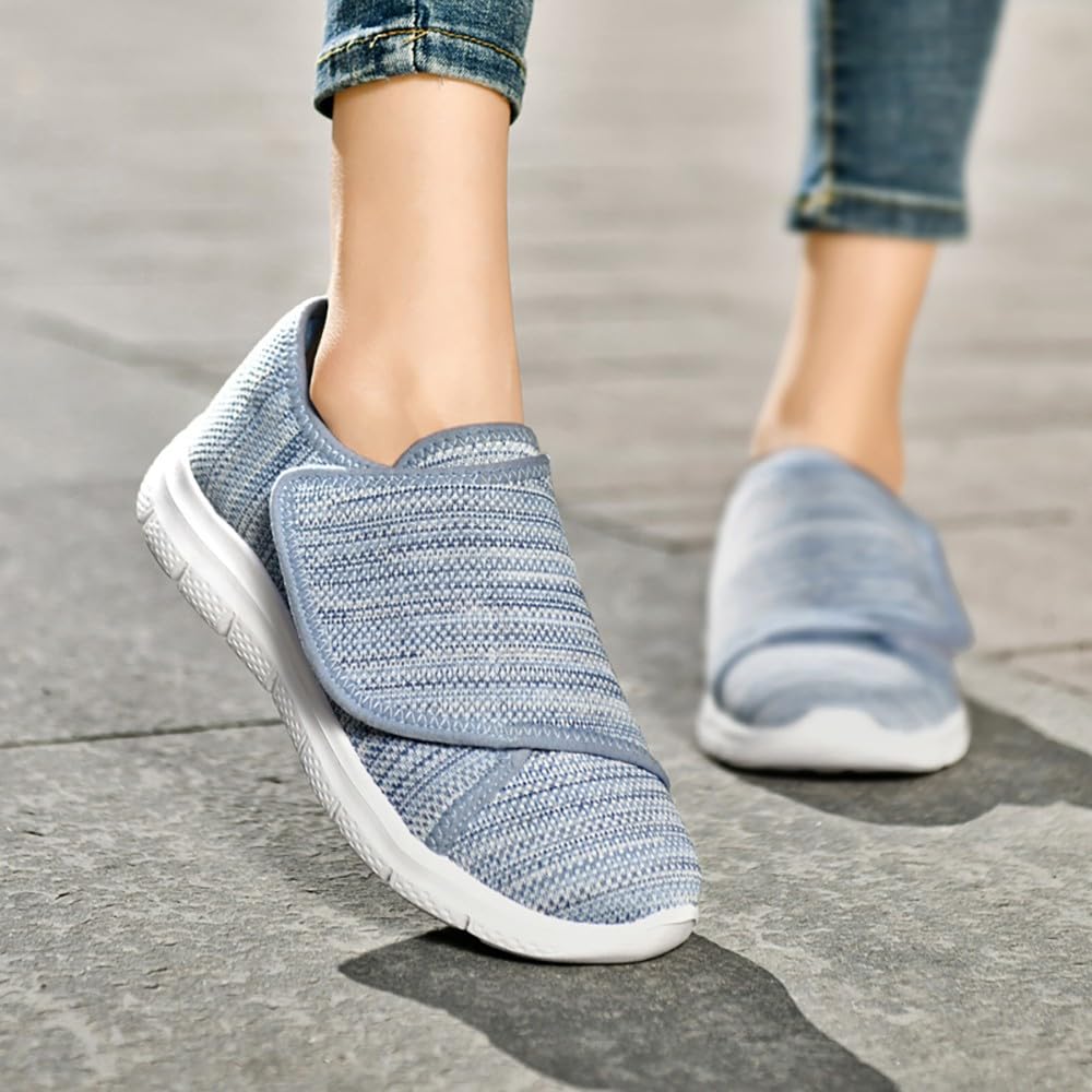 Zapatos Diabéticos para Mujer Extra Anchas Sandalias de rehabilitación Zapatillas para Caminar Ajustables Antideslizantes Respirable Ortopédico Aliviar el Dolor de Pies