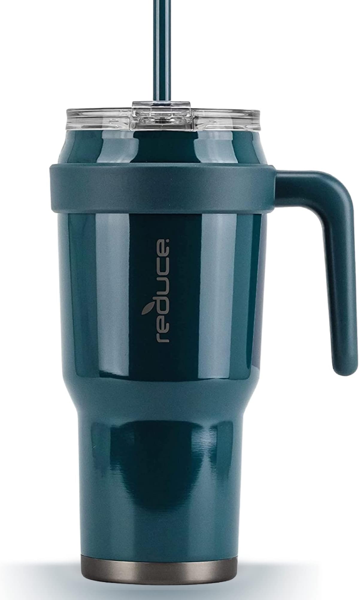 Reduce 40 oz Tumbler with Handle and Straw, Stainless Steel with Sip-It-Your-Way Lid - Keeps Drinks Cold up to 34 Hours - Sweat Proof, Dishwasher Safe, BPA Free - Dark Web, Opaque Gloss