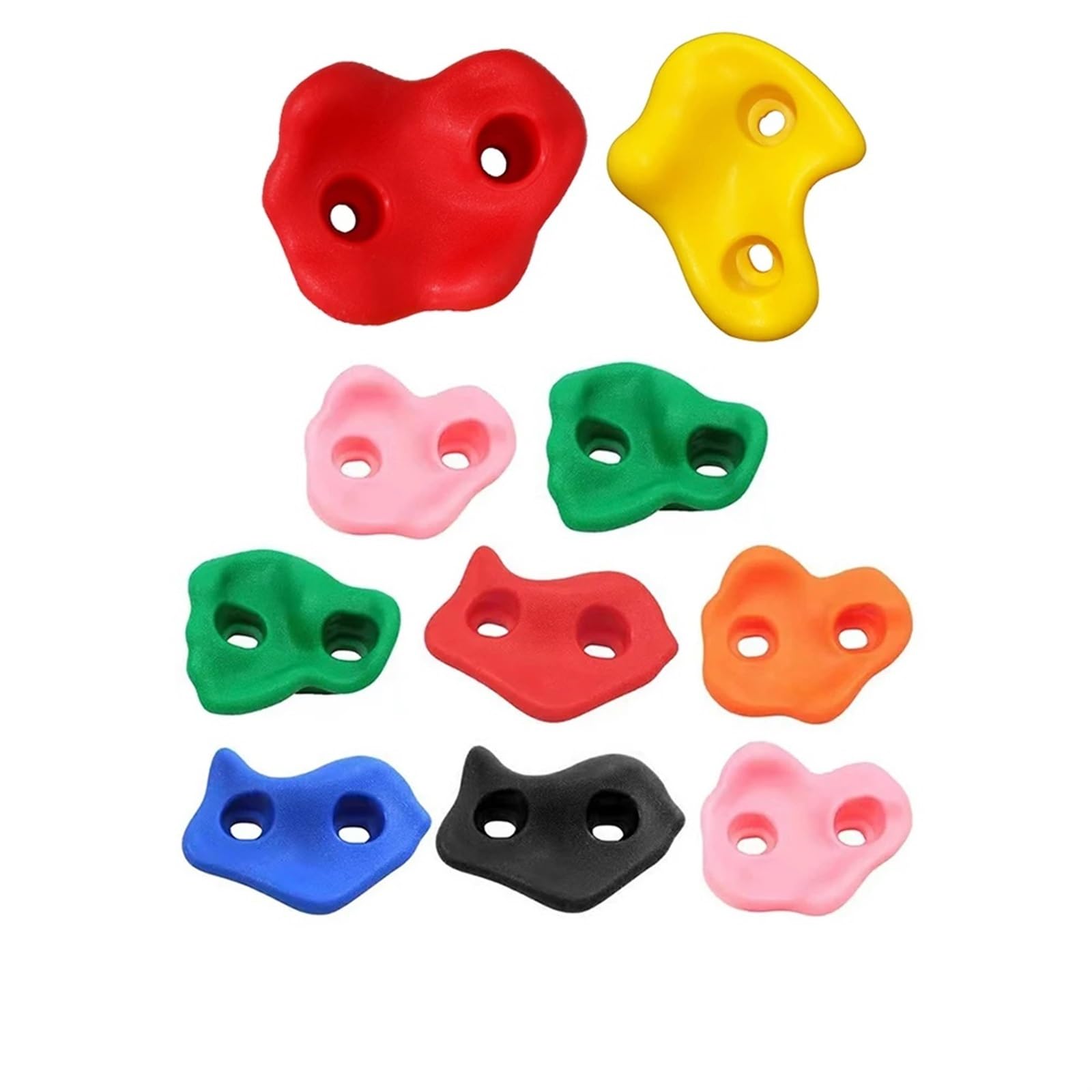 10-częściowy zestaw do gry na placu zabaw z drewna, uchwyt na dłonie i stopy, do gier na świeżym powietrzu, do uchwytu ramy(Colorful 10pcs No Screw)