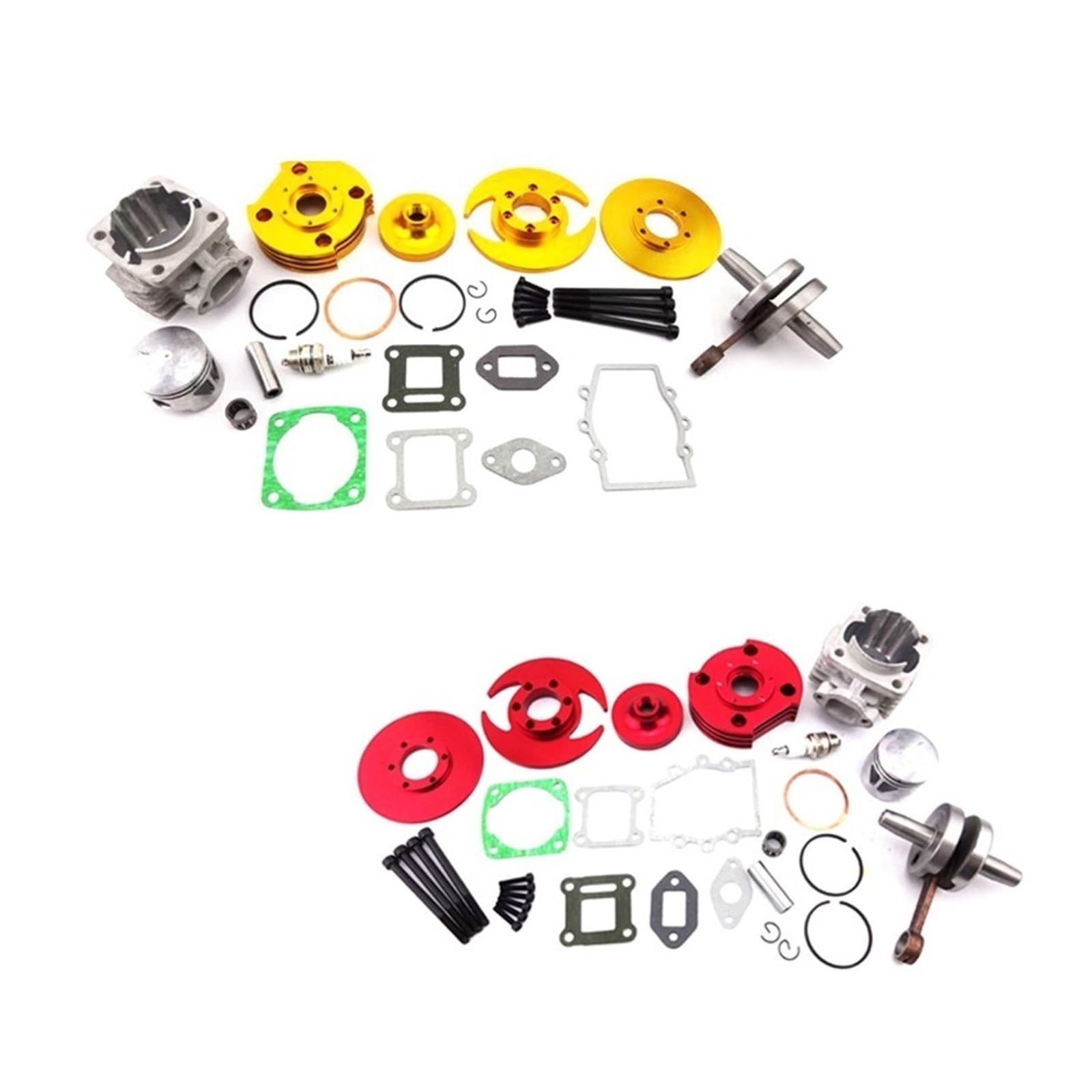 Kit De Gros Alésage, Cylindre Et Piston 44mm, Adapté Aux Vélos Poche Convient pour 47cc 49cc, pour Mini Dirt ATV Kit Cylindre Culasse Soupape Assemblée(Yellow)