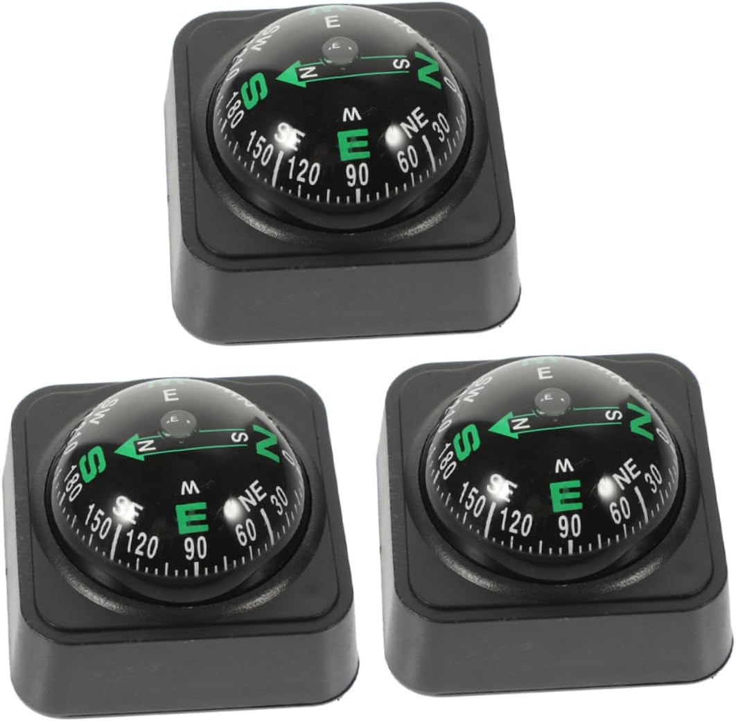 3pcs Adjustable Dashboard Compass for Accurate Navigation Cars Boats and Motorcycles High Precision Automotive Compass for Outdoor Use