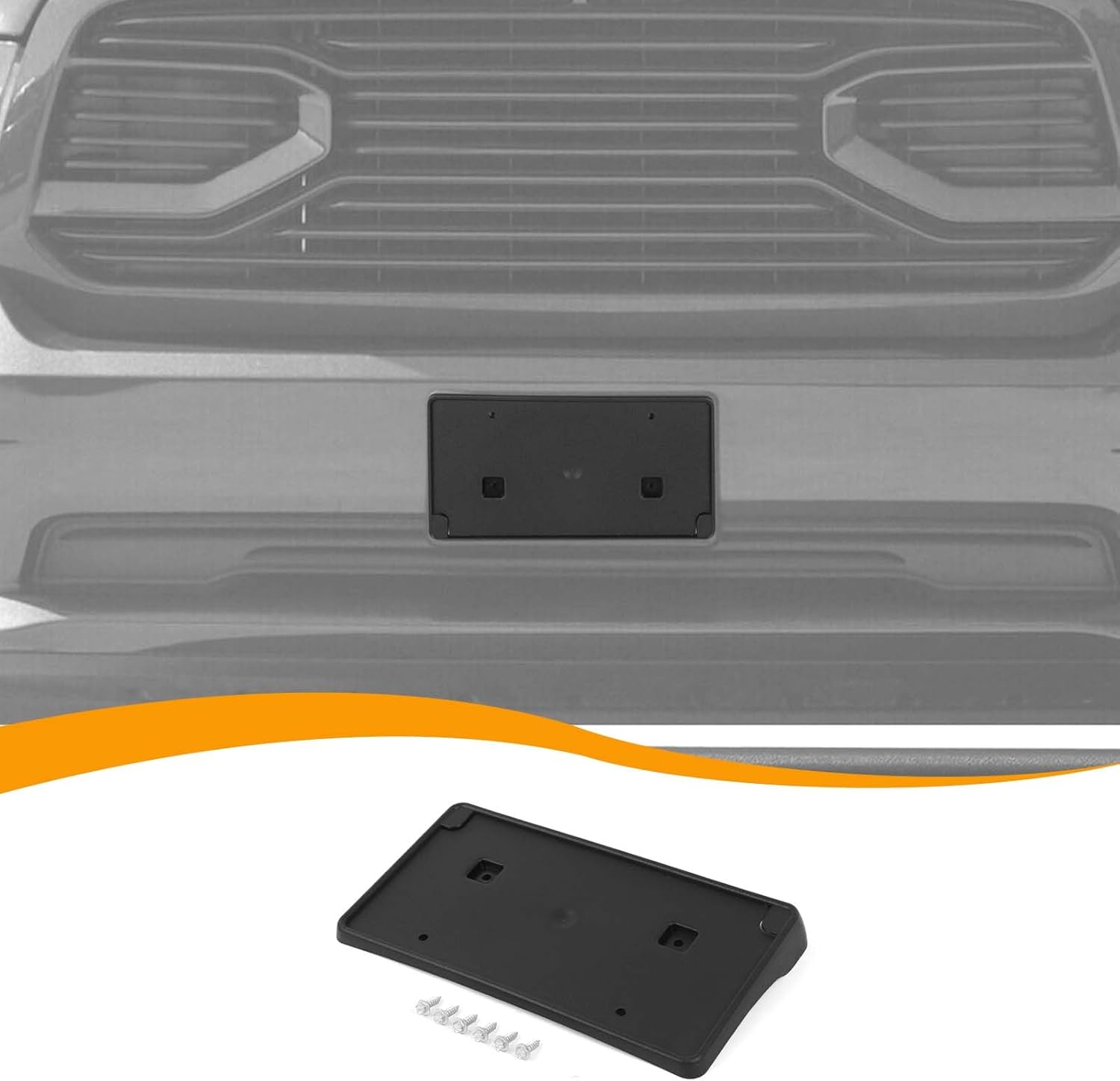 Hoolcar Front License Plate Frame Car License Plate Mounting Bracket Holder Fit for Dodge Ram 2013-2018, Black