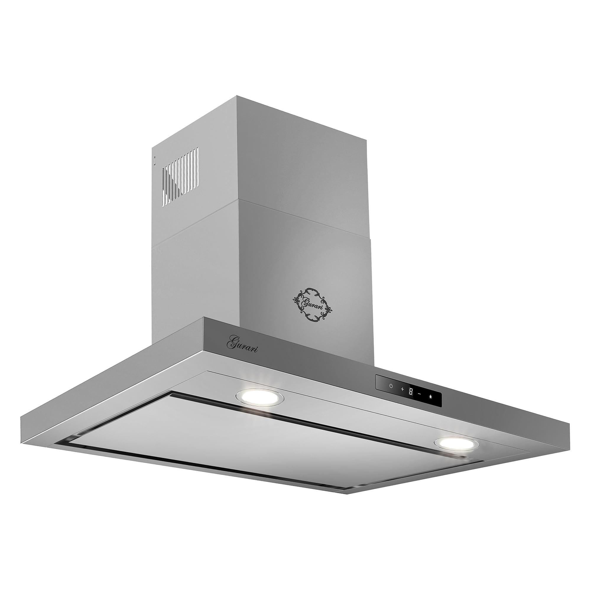 GURARI Wandhaube CH 5001+ Umluft, Edelstahl Dunstabzugshaube 90 cm | 1000 m³/h Leistung | Randabsaugung | Touch-Sensorsteuerung | Abzugshaube mit flexiblem Abluft- und Umluftbetrieb