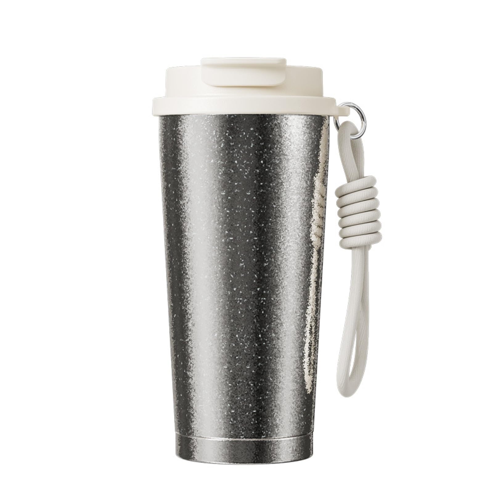 HJDMO Termo Titanio Puro 500ml Doble Pared Aislado Tapón Pajita y Boquilla Vaso Café Portátil Sin Sabor Metálico para Coche Oficina Viaje