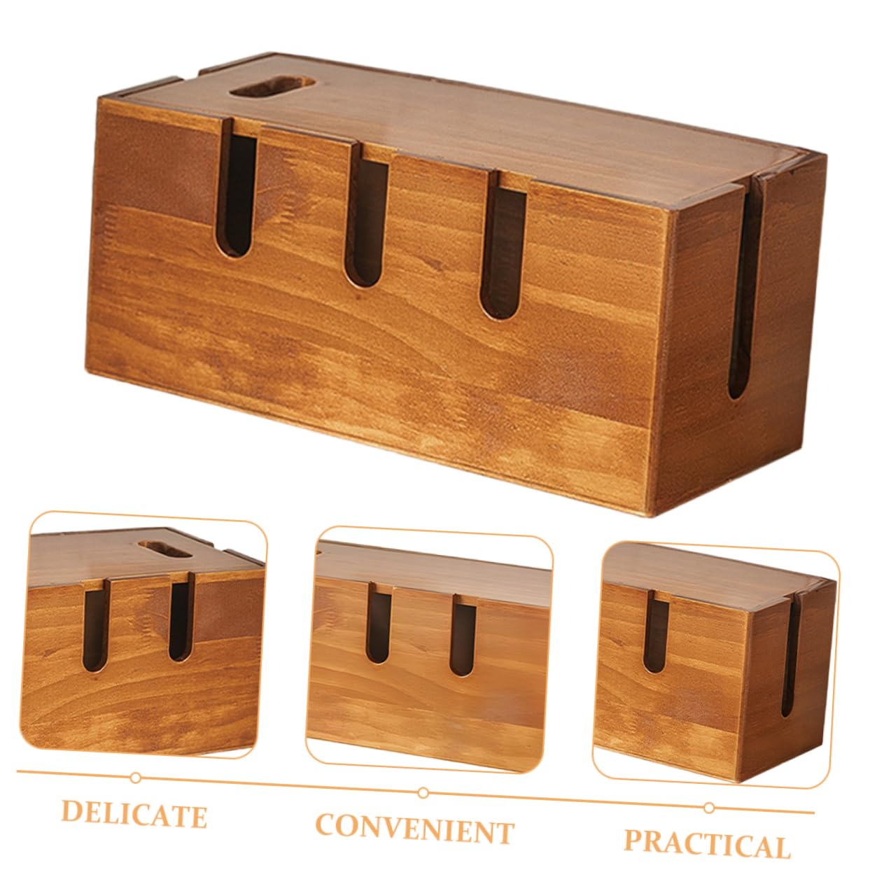 IMIKEYA Kabelbox Bambus Große Kabelmanagementbox Routerabdeckung und Drahtkasten für Büro und Zuhause Robust und Elegant