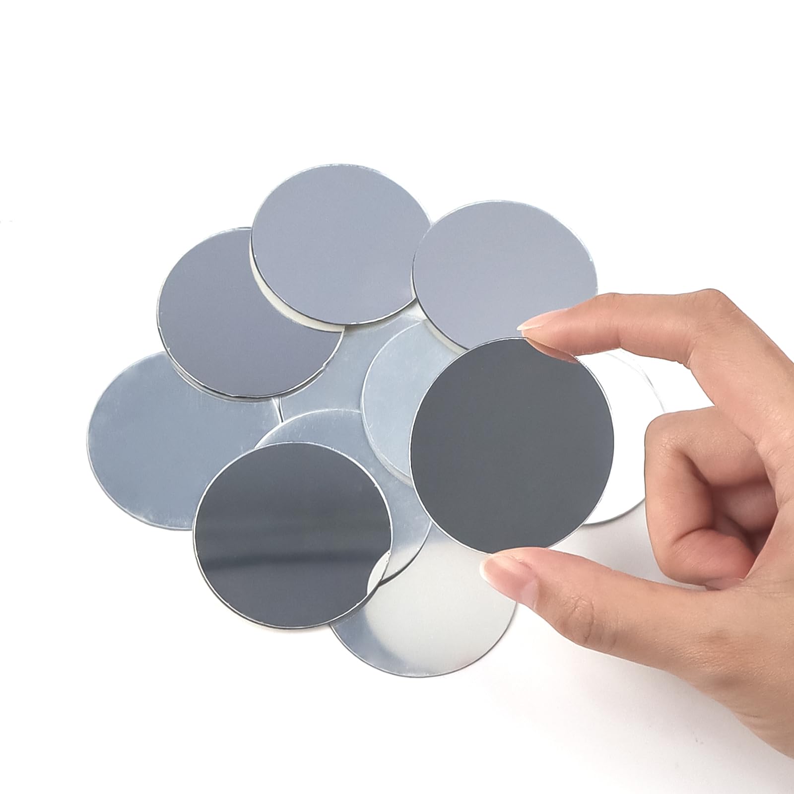 Okrągłe lustro akrylowe 5 cm samoprzylepne lustro małe rzemiosło lustrzane płytki mini naklejki ścienne naklejki ścienne naklejki na lustra ścienne arkusze do dekoracji wnętrz DIY rzemiosło