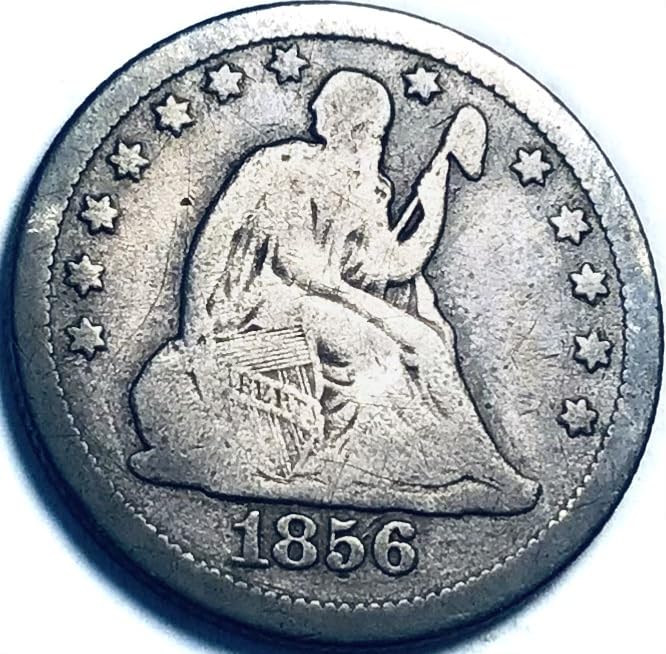 1856 O Seated Liberty Silver Quarter Seller Fine