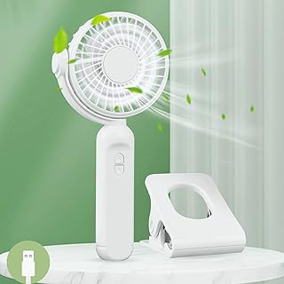 KAISHANE Ventilatore portatile Mini ventilatore portatile Ventilatore da tavolo Ventilatore USB con clip sulla ventola con design silenzioso, clip separabile, testina regolabile in rotazione