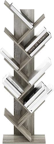 Miniatura 6 de Furinno - Estantería de 9 niveles estilo árbol para colocar en el piso, color roble francés