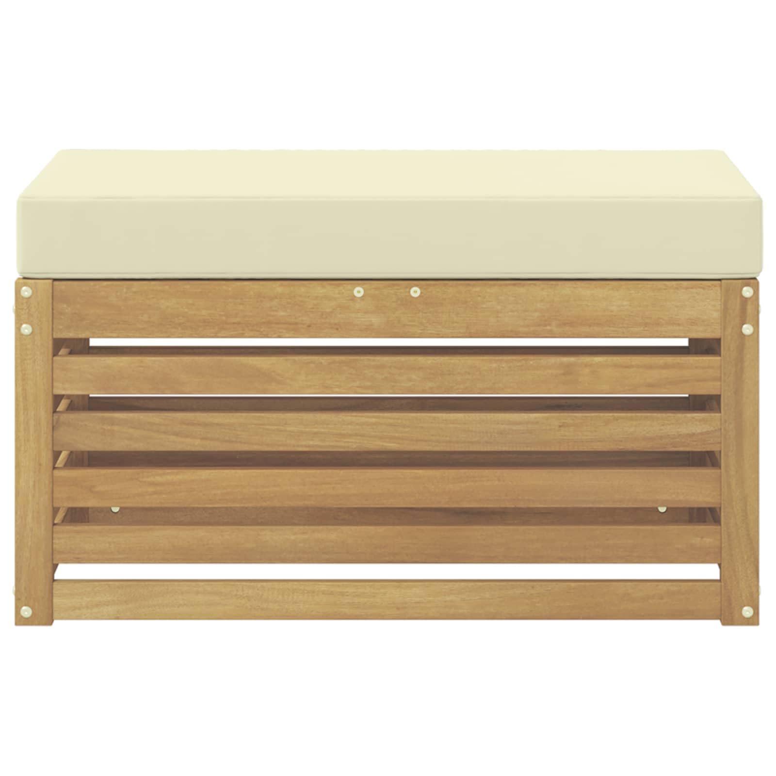 Banco de exterior blanco 80 x 43 cm madera maciza de acacia