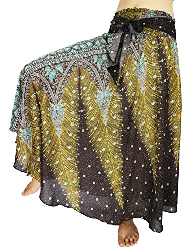 Lovely Creations Women Long Bohemian Maxi Skirts Midi Dress US Size 0-16 (JJ Brown)