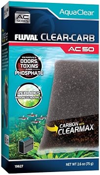 Fluval - Clear for AC50 Power Filter, 2.6 oz / 75 g Improves Fish Health, for Use in Freshwater & Saltwater Aquariums