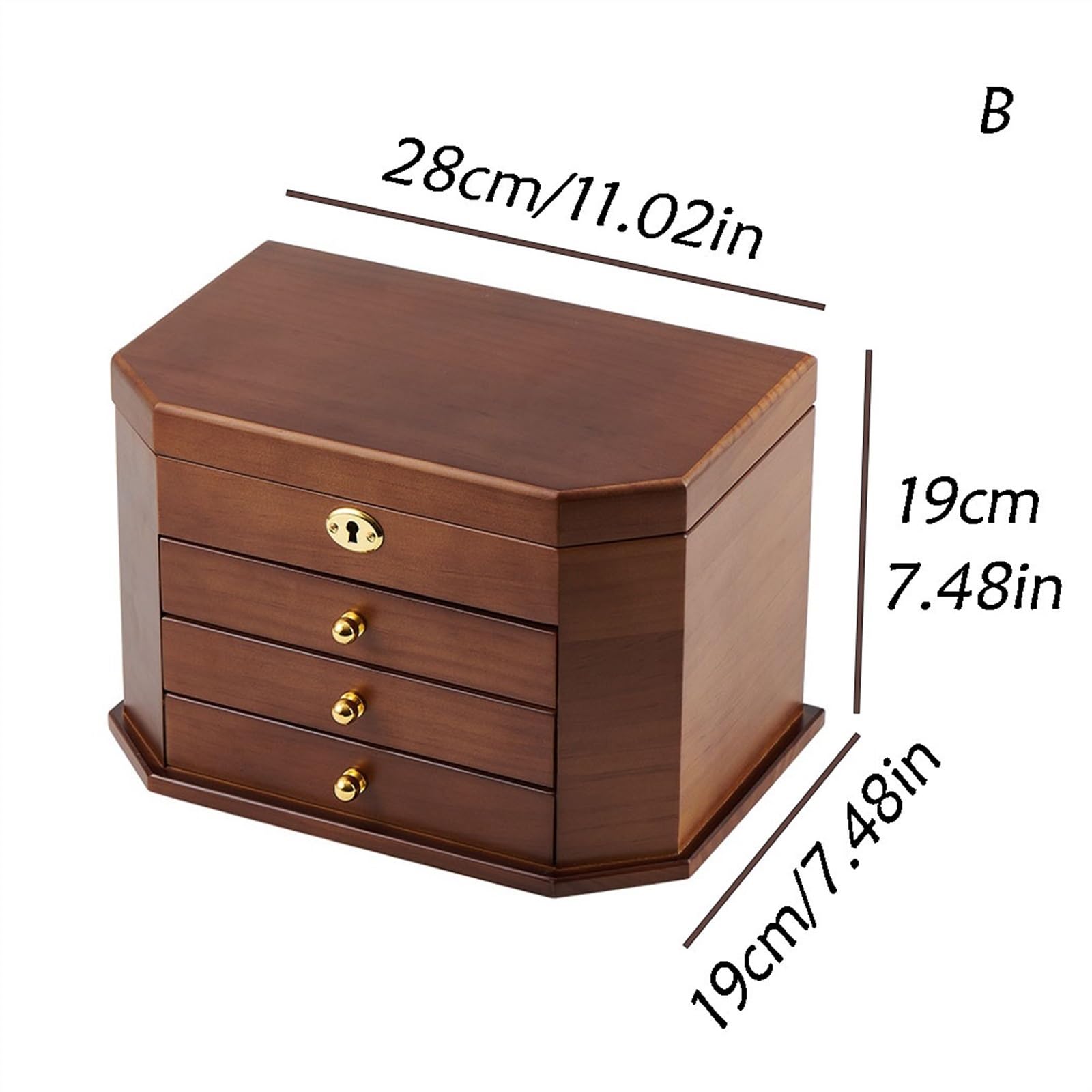 Jewelry Boxes Solid Wood Jewelry Storage Box with Lock Earrings Necklace Jewelry Box Large Capacity Simple Retro Jewelry Boxes