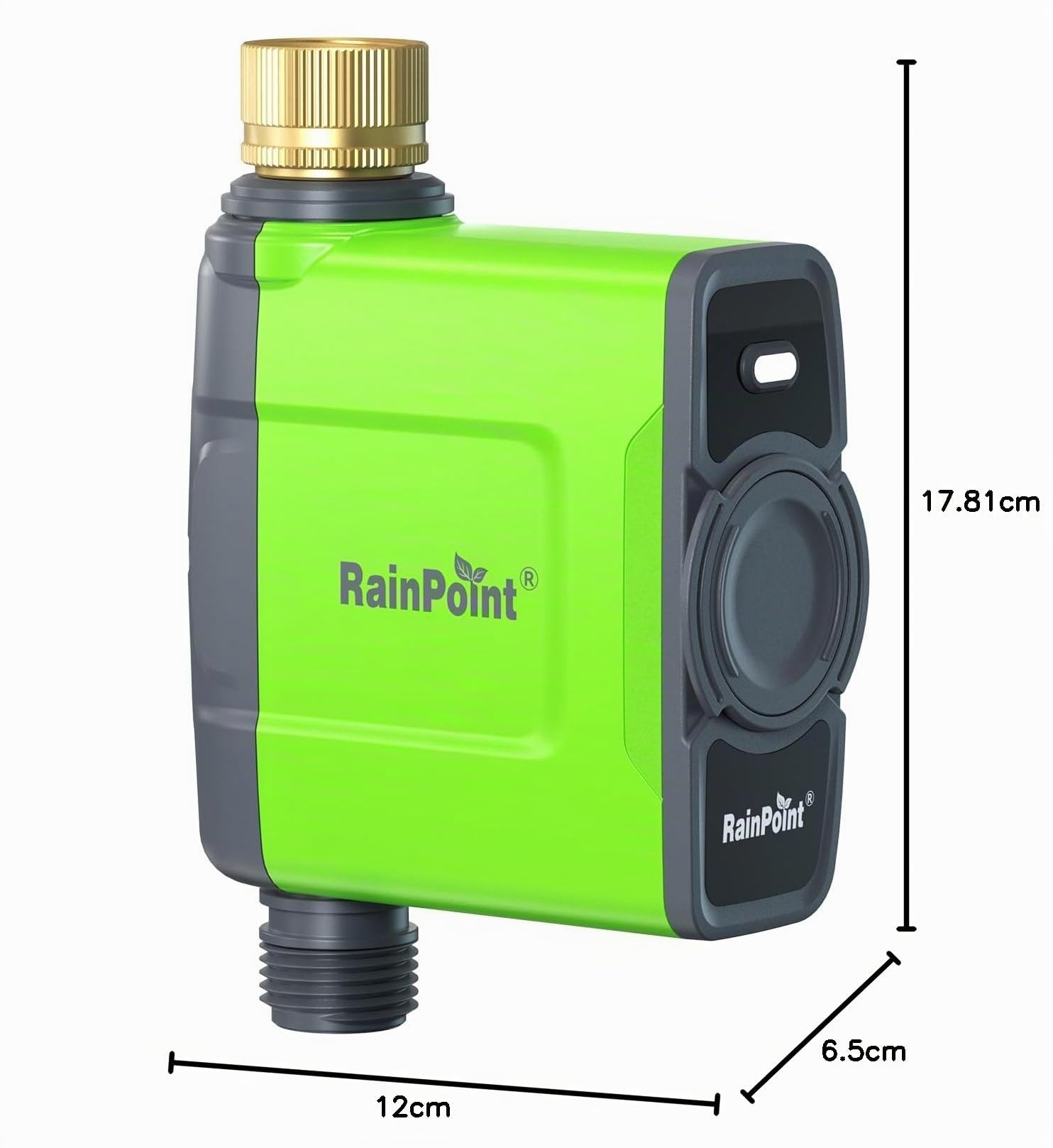RAINPOINT Programmateur Arrosage WiFi sans Passerelle d'antenne, Doit être utilisé avec la passerelle HWG023/HWG040, Seulement 2,4 GHz, Étanche IP65 Minuteur Arrosage, Entrée et Sortie en Laiton