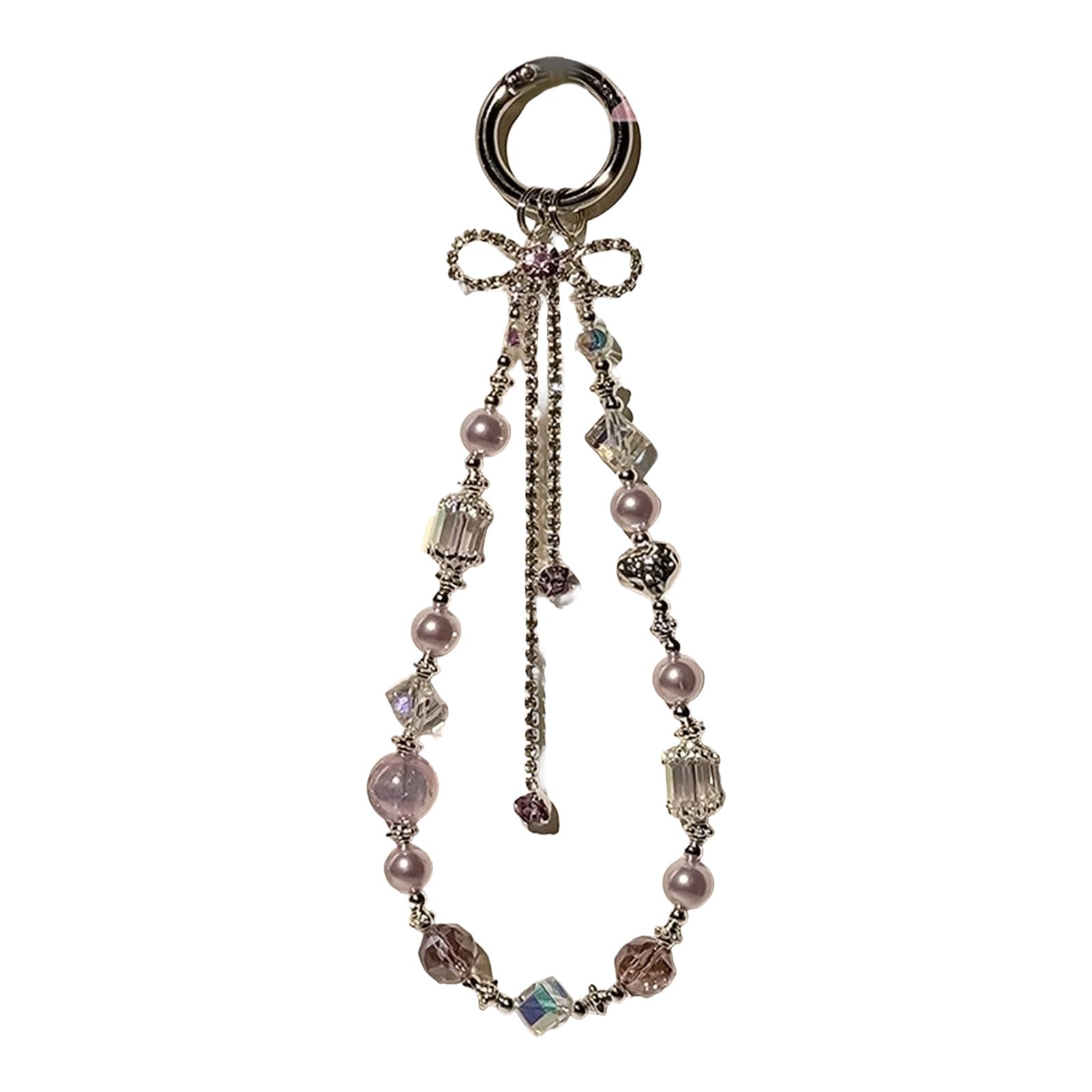 Woedpez Beaded Camera Phone Strap Cuteness Butterfly Charm Lanyard Accessory Acrylic Texture for and Bag Mobile Accessory