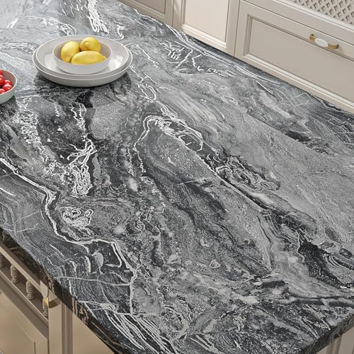 Papel pintado de mármol autoadhesivo impermeable y lavable para encimeras 4