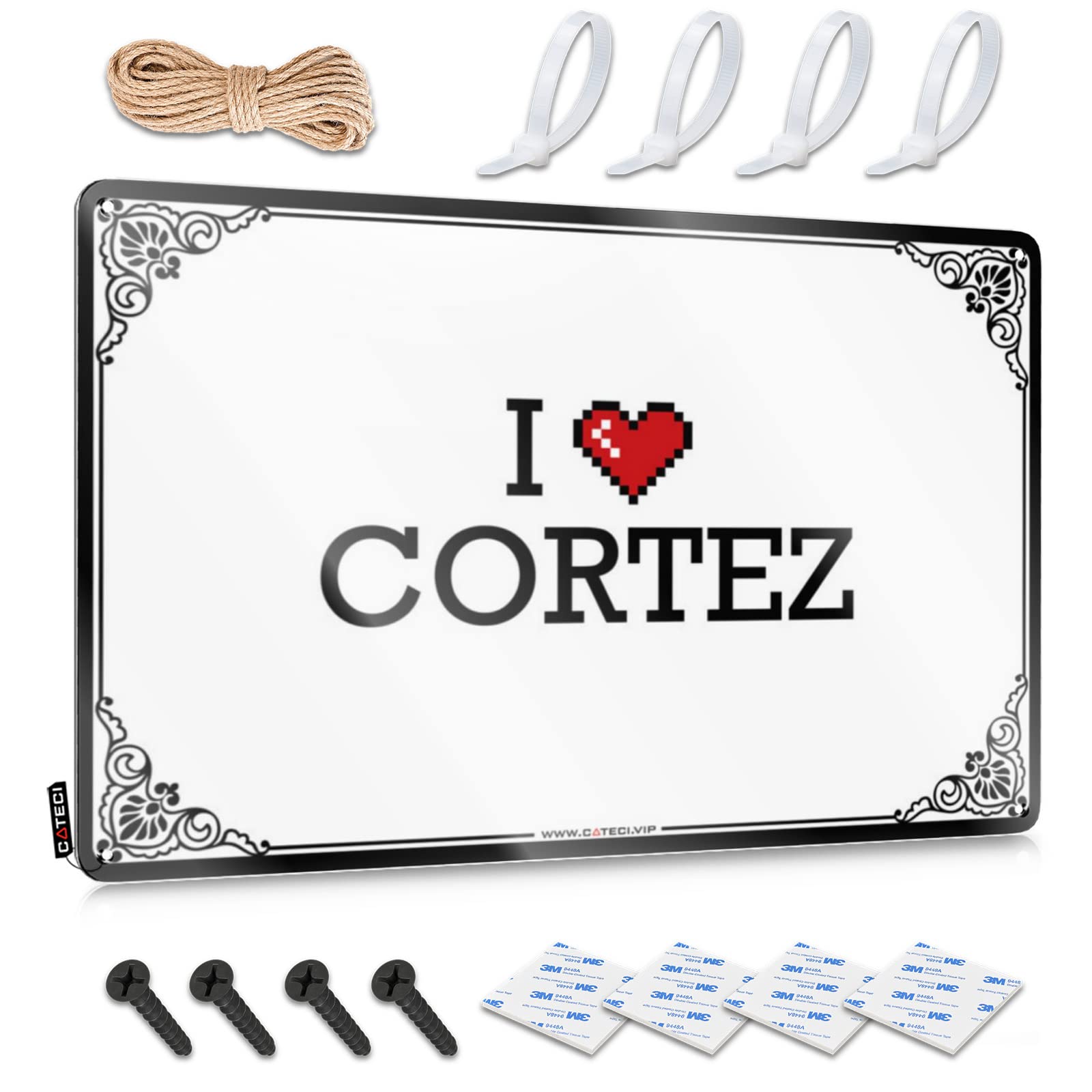 Fzfn Colour Farmhouse Signs Country Ready To Hang - I Love Cortez Collection For Backyard(30X40cm)