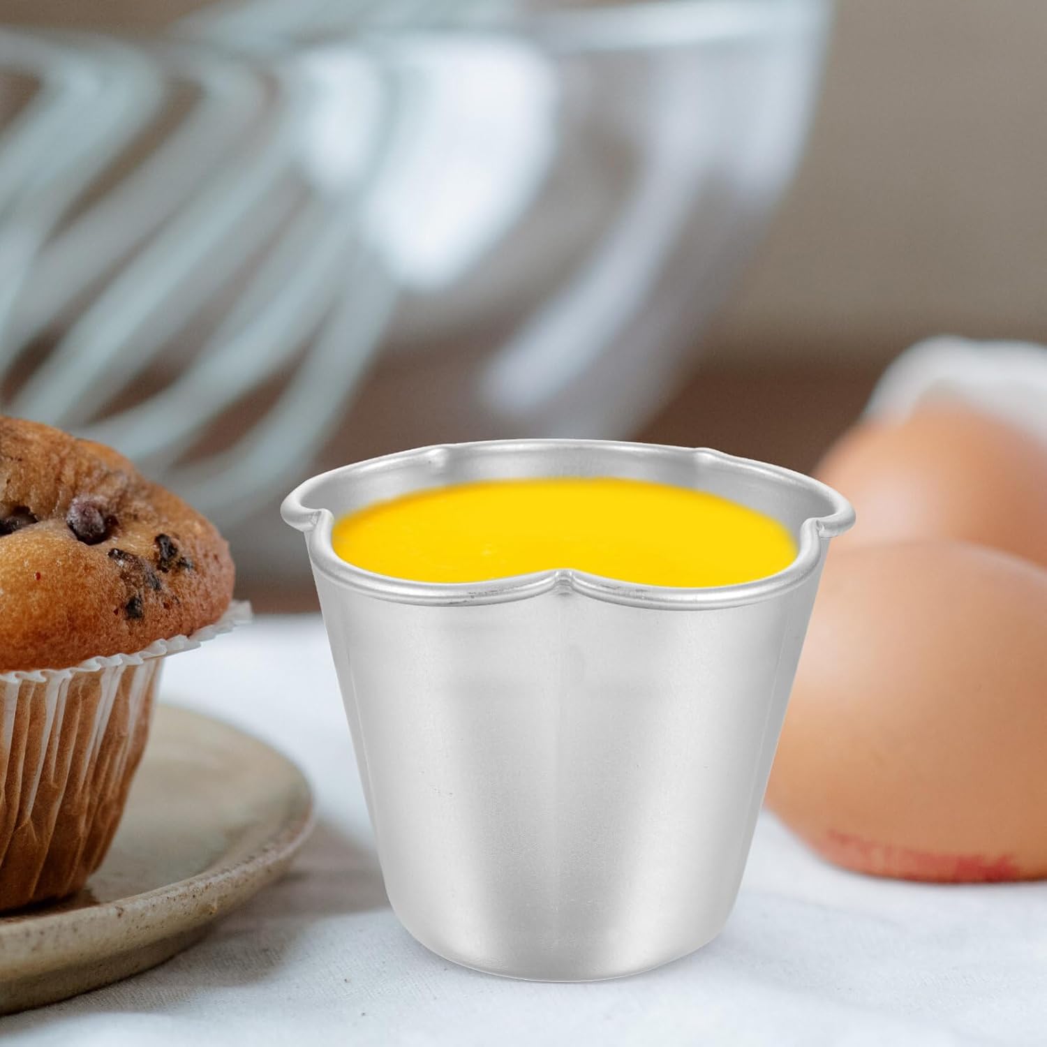 Luxshiny 6-Pack Non-Stick Mini Cake Molds 2.95X2.36 Inch Pudding Molds for Muffins Tartlets Cupcakes Home Kitchen Baking