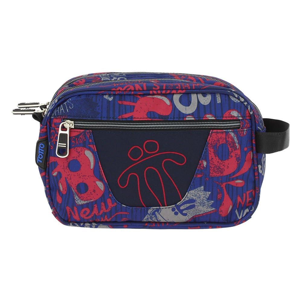 TOTTO AC52ECO010-1810Z-6LN Estuche Escolar Dos Compartimentos Estampado Backside, Plastilina, Multicolor, 26 cm