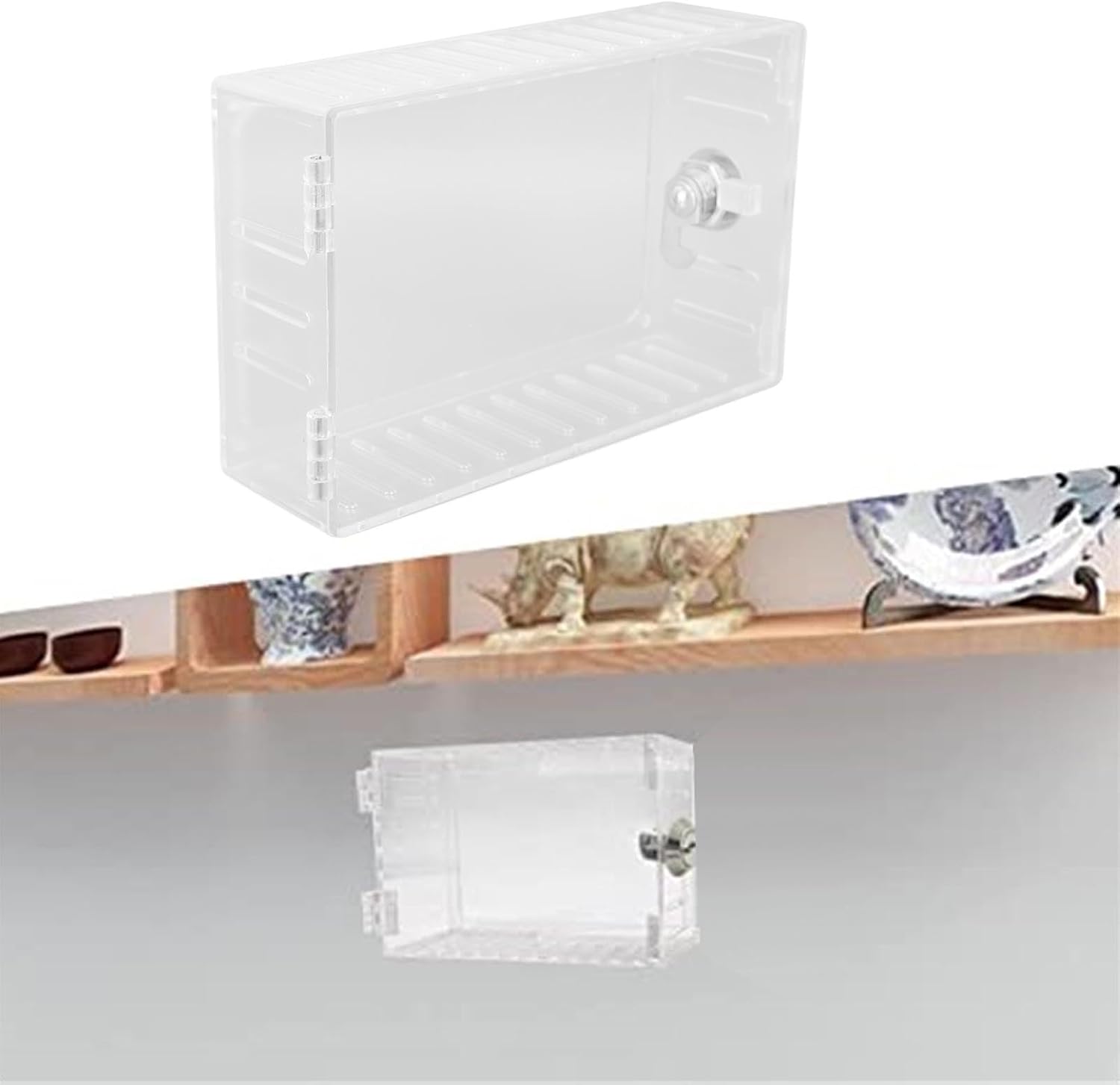 Thermostat Guard, Universal Thermostat Lock Box with Key Ac Lock Box Cover with Key, Wall Transparent Thermostat Guard Thermostat Cover Fits Thermostats