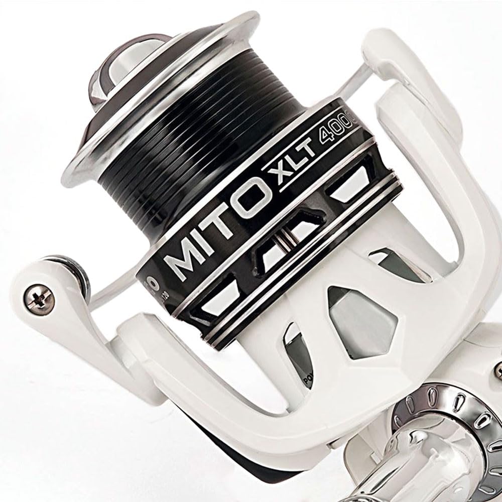 Mulinello Trabucco Mito XLT – Misure 1000, 2000, 3000, 4000 – Frizione Anteriore Micrometrica, 5+1 Cuscinetti Long Life – Bobina Long Cast in Alluminio – Ideale per Spinning, Bolognese e Feeder