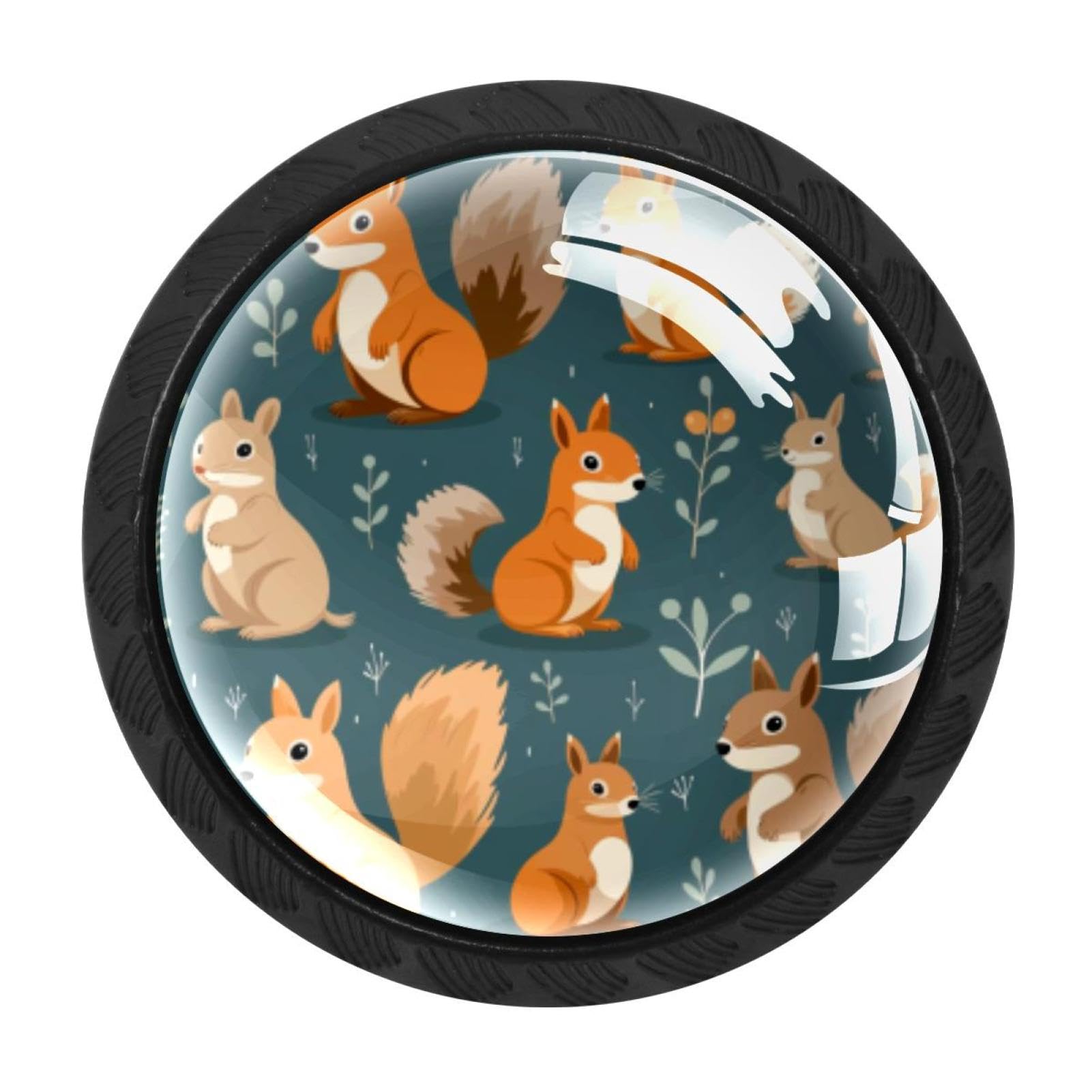 Chenzzzz Multicolored 10 Squirrel Drawer Knobs 4 Pack Crystal Dresser Knobs 35Mm Glass Cabinet Knobs For Home Office Bathroom