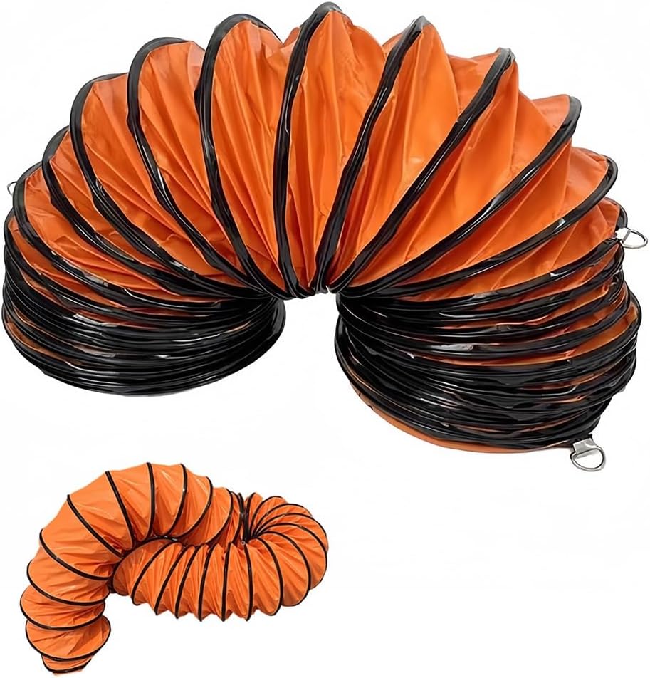 PVC Blower Ventilation Duct HVAC Duct Hose 6in 8in 10in 12in High Temperature Canvas Retractable Ventilation Pipe For Industrial Exhaust Fan(500mm-19.68")