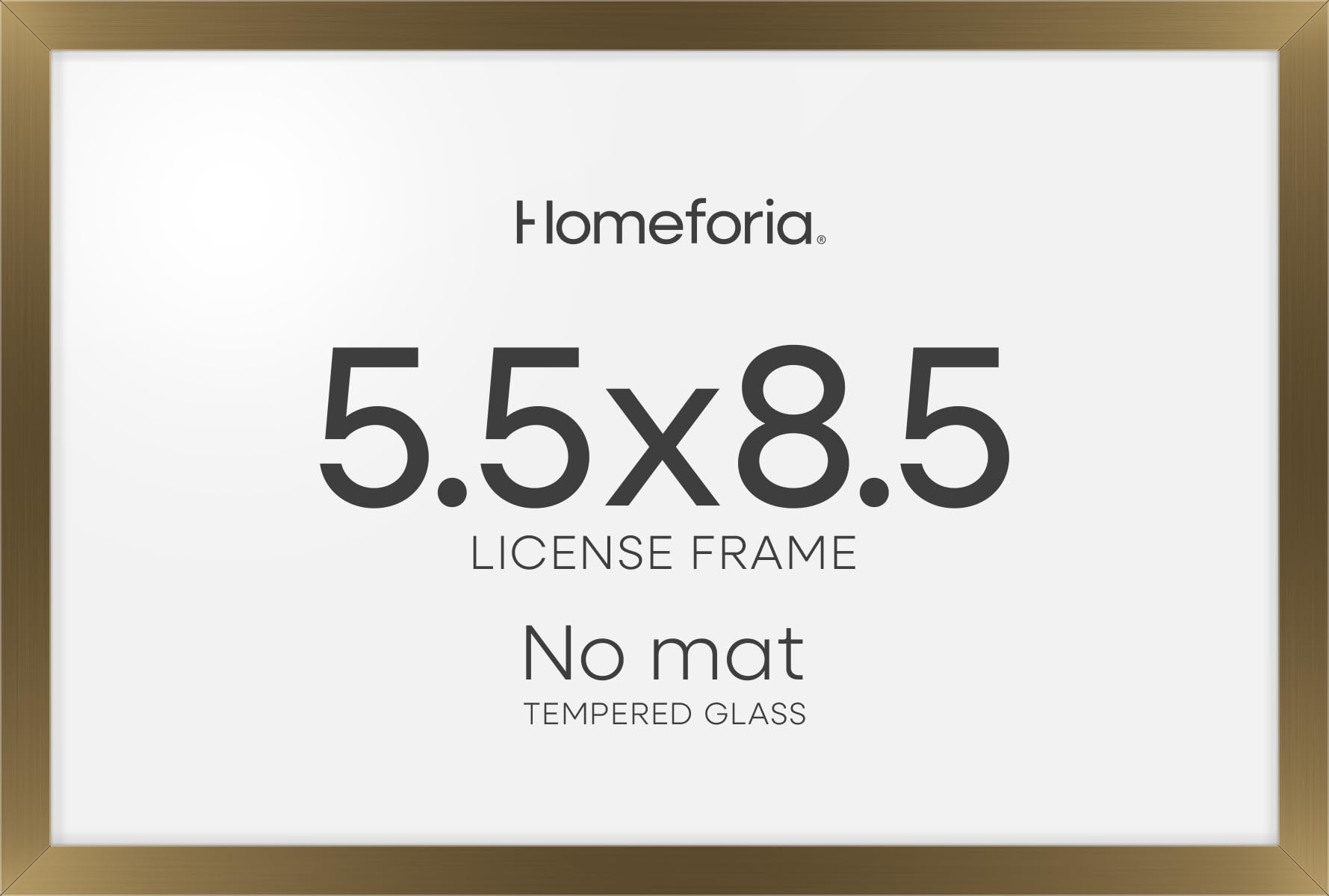 Homeforia 5.5 x 8.5 Business License Frame Bronze, High End Metal 5.5x8.5 Certificate Frame, 8.5x5.5 Document Frames for Wall or Tabletop, 5.5 by 8.5 Picture Frames, Tempered Glass, Wall Kit, Set of 2