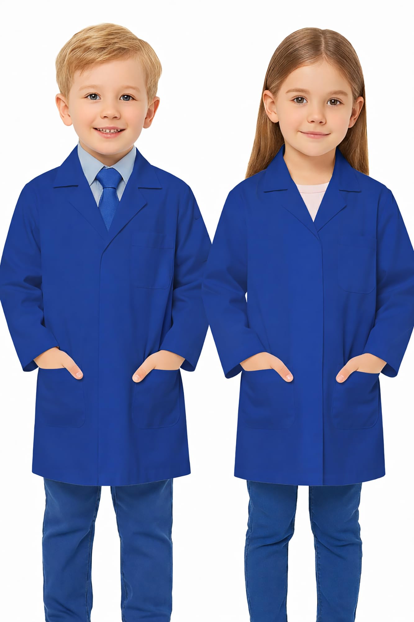 IBEX Polycotton Kids Unisex Doctor Lab Coat, Scientist, Professor, Royal Blue, 31W 12-13 Years