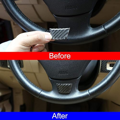 Miniatura 2 de YIWANG Accesorios interiores de coche de fibra de carbono real para BMW Old 3 Series E90 E92 E93 2005-2012 (borde del volante)