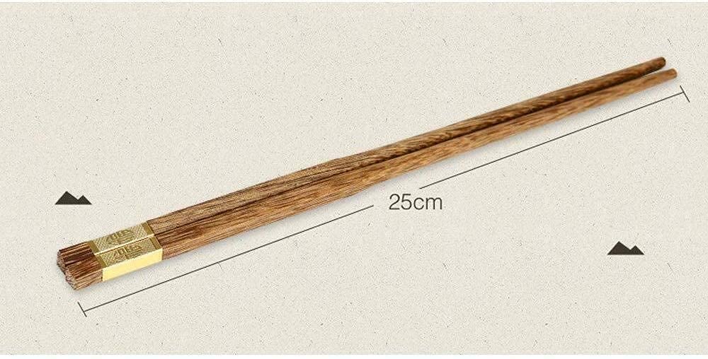 Baguettes, Baguettes Chinoises réutilisables Chuises en Bois d'aile de Poulet Alloy Alliage Choissins Chinois Non Peints et sans Cire 10 Double Family Set Table Vole